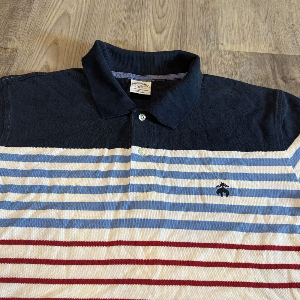 Brooks Brothers Original Fit Striped Cotton Polo Shirt Men Size XL